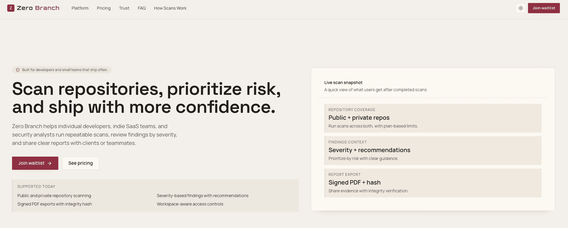 Zero Branch screenshot